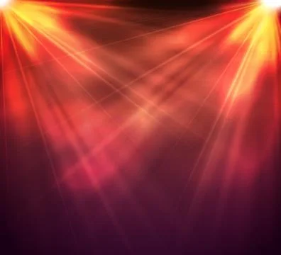 One Spotlight on Stage with Rays and Light. Stock Illustration