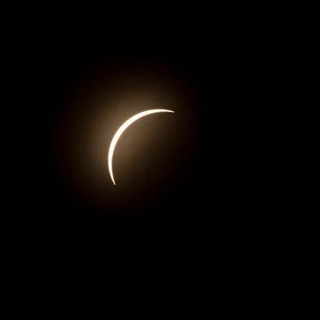 One of the stages of 2024 solar eclipse Stock Photos