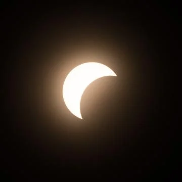 One of the stages of 2024 solar eclipse Stock Photos