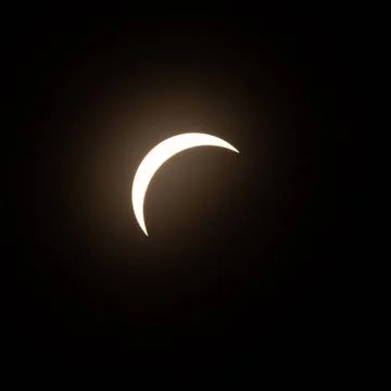 One of the stages of 2024 solar eclipse Final stage of the solar eclipse i... Stock Photos