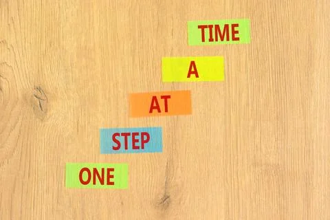One step at a time symbol. Concept words One step at a time on beautiful co.. 写真素材