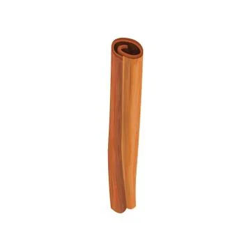 One stick of cinnamon. Aromatic condiment for dishes. Flavoring ingredient for Stock-Illustration