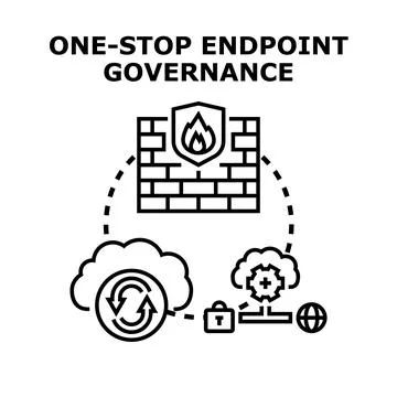 One stop endpoint governance and security system concept Stock-Illustration