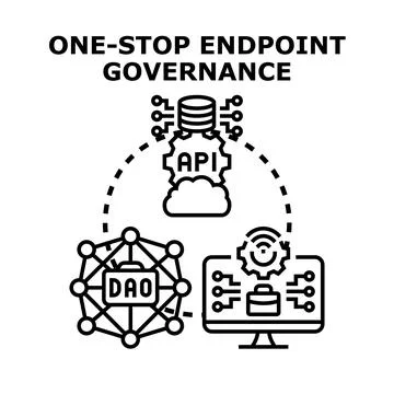 One stop endpoint governance controlling digital infrastructure 스톡 일러스트