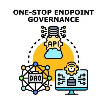 One stop endpoint governance controlling digital infrastructure Stock Illustration
