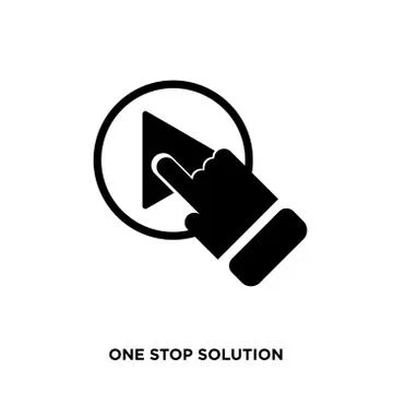 One stop solution icon,flat vector sign isolated on white background. Simple  Illustrazione stock