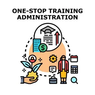 One stop training administration concept vector drawing 스톡 일러스트