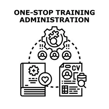 One stop training administration management system illustration 스톡 일러스트