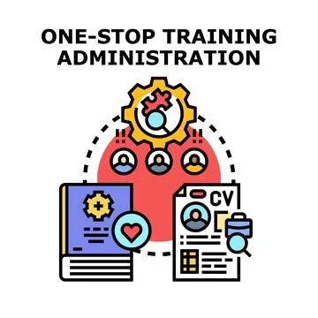 One stop training administration management system illustration 스톡 일러스트