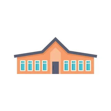 One storey house with large windows and a tiled roof is waiting for its guests Stock Illustration