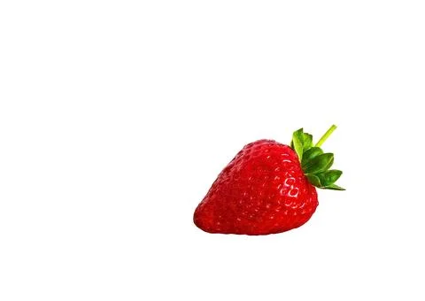 One strawberry on a white background Stock Photos