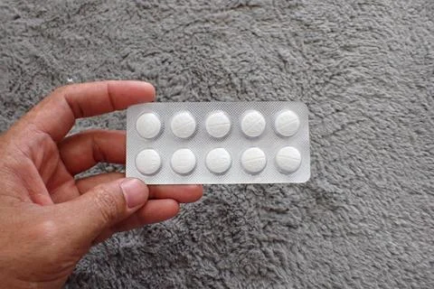 One strip of pills 库存照片