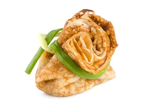 One stuffed pancake Stock Photos