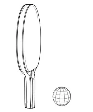 One table tennis or ping pong racket and ball. Stock Illustration