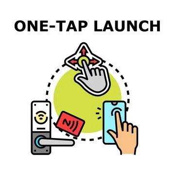 One tap launching digital access controlling concept Stock Illustration