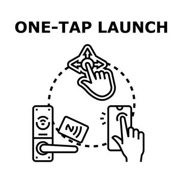 One tap launching digital access controlling concept Stock Illustration