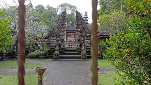 One of the Temples in Ubud - Bali Stock Footage 154545372