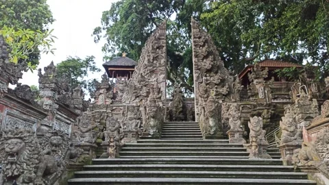One of the Temples in Ubud - Bali Stock Footage 154546399
