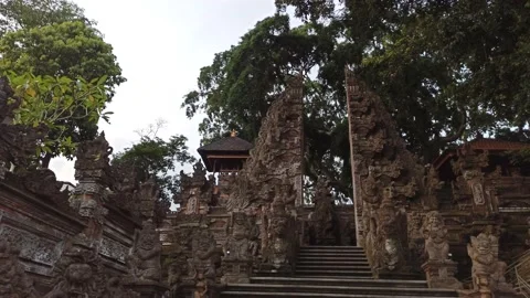 One of the Temples in Ubud - Bali Stock Footage 154546496