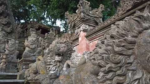 One of the Temples in Ubud - Bali Stock Footage 154546695
