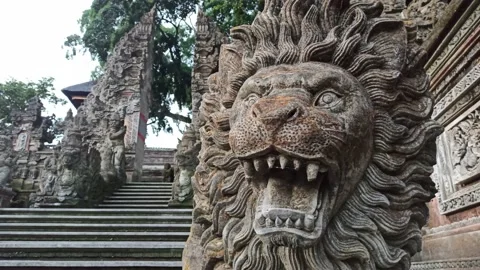 One of the Temples in Ubud - Bali Stock Footage 154546795
