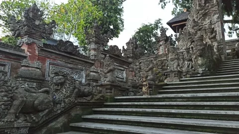 One of the Temples in Ubud - Bali Stock Footage 154546801