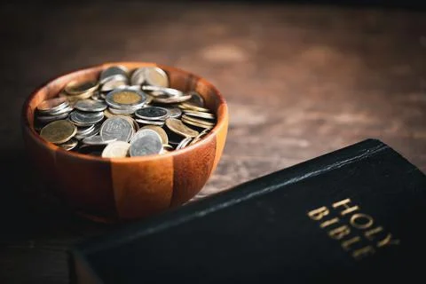 One tenth or tithe is basis on which Bible teaches us to give one tenth of fi Stock Photos