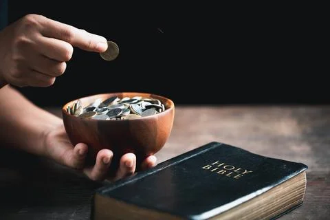 One tenth or tithe is basis on which Bible teaches us to give one tenth of fi Stock Photos