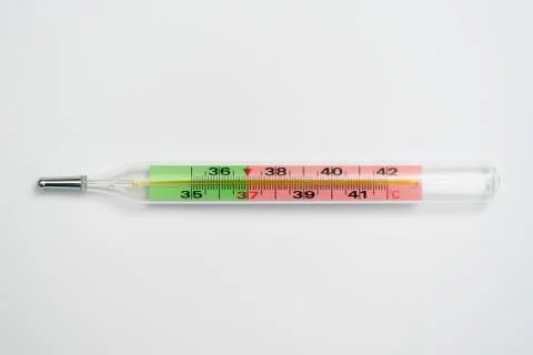One thermometer isolated on white background closeup Stock Photos