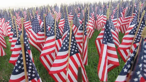 One thousand flags eight Video stock 24530887