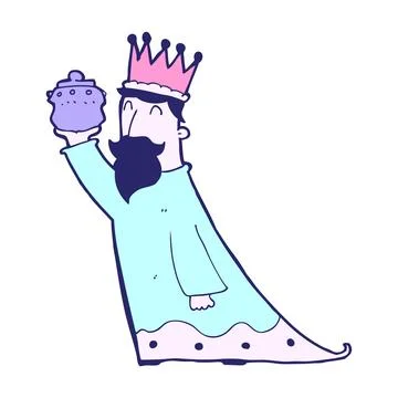 One of the three wise men in bright neon color Stock Illustration