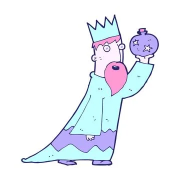 One of the three wise men in bright neon color Stock Illustration