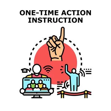 One time action instruction plan concept Illustrazione stock