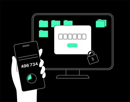 One time password Stock Illustration