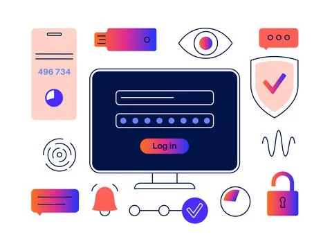 One time password Stock Illustration