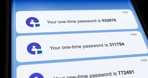 One-time password or PIN sms, OTP authorization code on smartphone 스톡 동영상 280971701