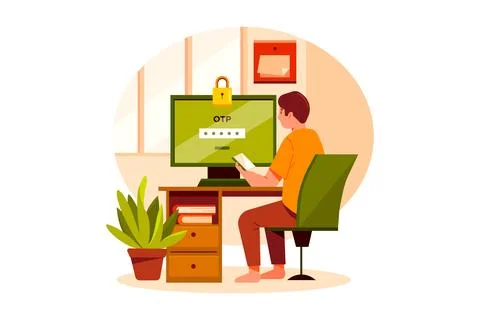 One Time Password Security Illustrazione stock