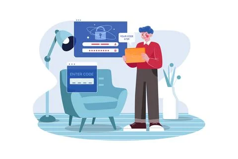 One Time Password Security Stock Illustration