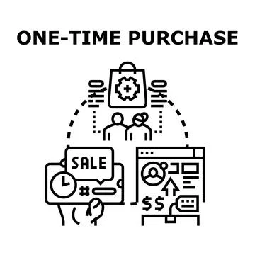 One time purchase concept for shopping and commerce Stock Illustration
