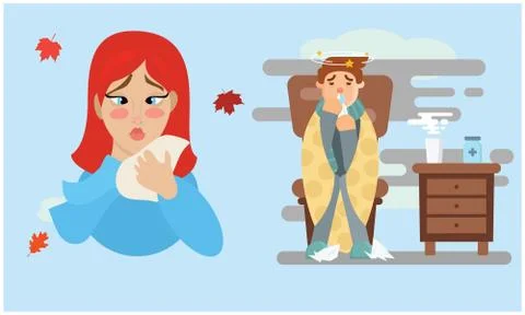 One time use tissue to be used during infection Stock Illustration