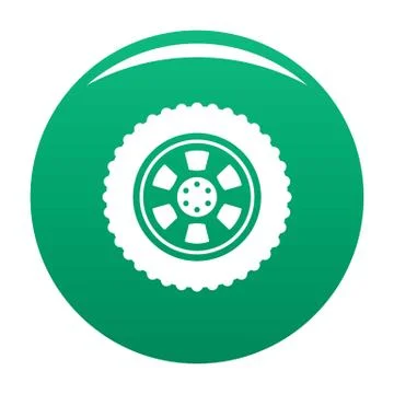 One tire icon green Stock Illustration