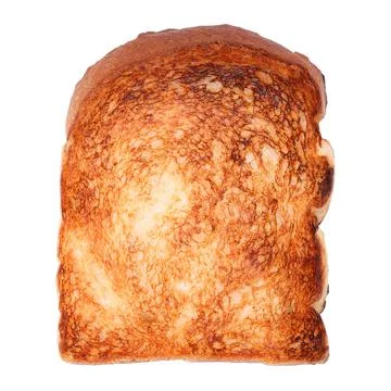 One toasted bread isolated on white Stock Photos