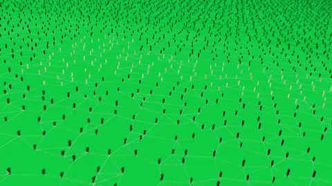 One token popping at node causing grid growing filling nodes and showing net on Stock Footage 339724785