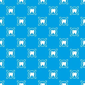 One tooth pattern vector seamless blue Stock Illustration