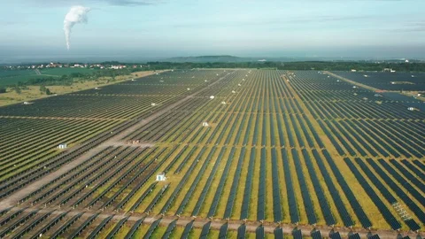 One of Top Solar Park, which is the largest thin-film photovoltaic power system Stock Footage 113394393