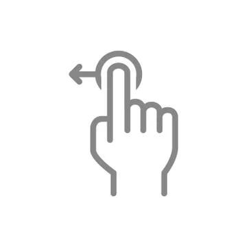 One-touch and swipe left line icon. Touch screen hand gesture symbol Stock Illustration