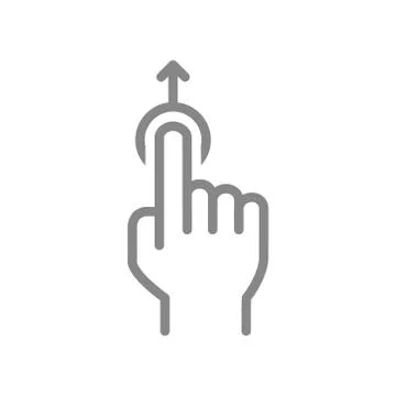 One-touch and swipe up line icon. Touch screen hand gesture symbol Stock Illustration