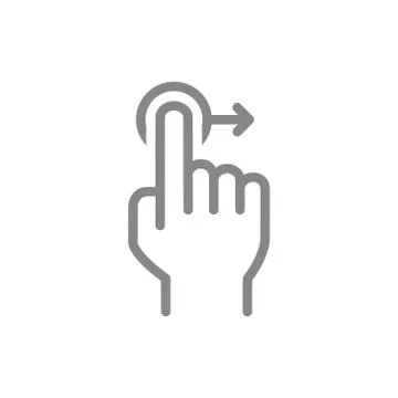One-touch and swipe right line icon. Touch screen hand gesture symbol Stock Illustration