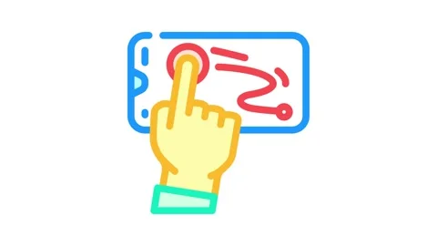 One touch operation color icon animation Stock Footage 327256150