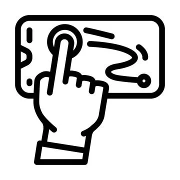 One touch operation line icon vector illustration 스톡 일러스트